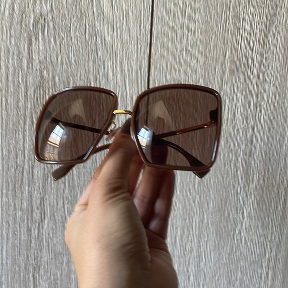 Brown Fendi Promeneye 0402 Gold Retro Oversized Triangle Ff0402s Sunglasses - Picture 5 of 6